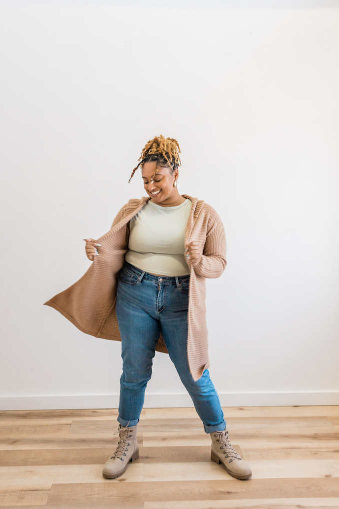 Plus Size Model Standing in a Room 